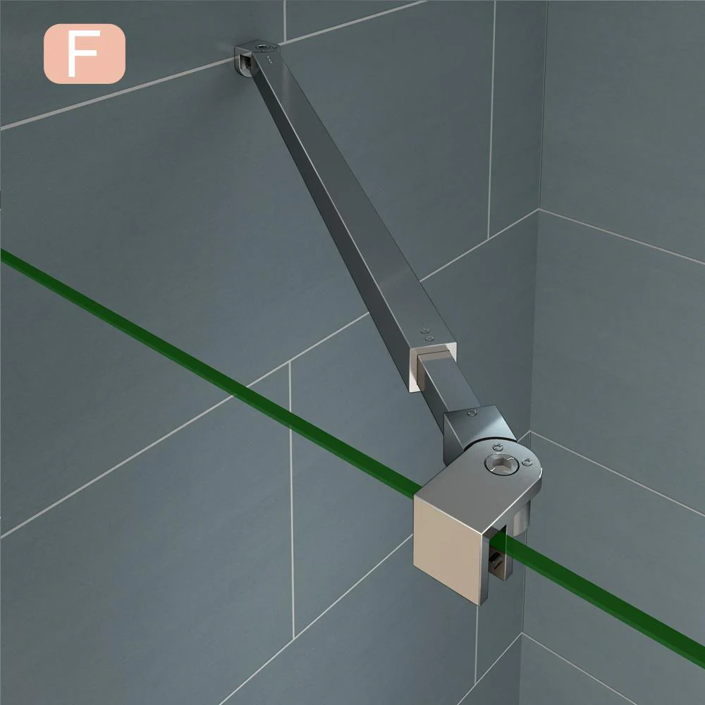 Aica Parete Per Doccia Alta 200cm Walk In Vetro 8mm Temperato Anti-frantumi Anticalcare Fascia Opaca Barra Stabilizzatrice 73-120cm - Image 2