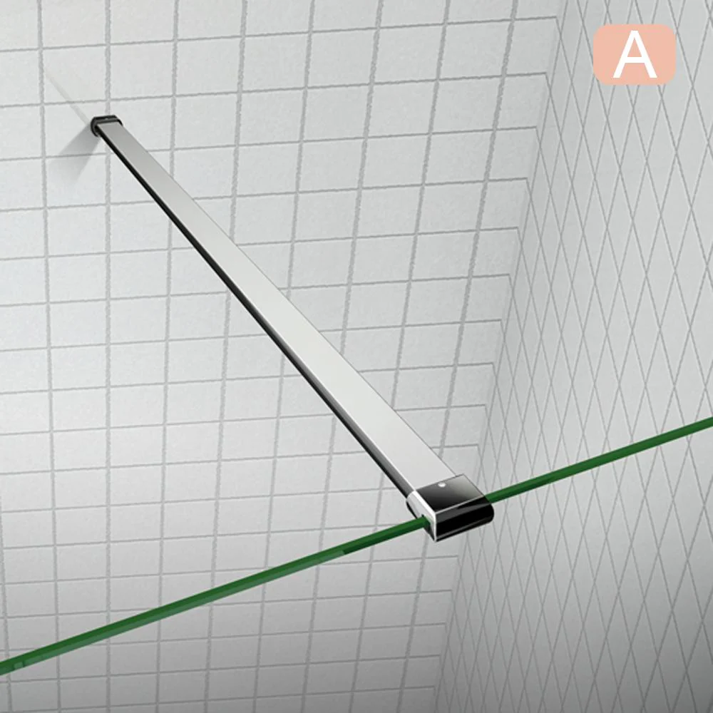 Aica Parete Per Doccia Walk In Alta 200cm Vetro Temperato Anti-frantumi Anticalcare 8mm Striscia Satinata-Opaca Barra Stabilizzatrice 90 cm - Image 4