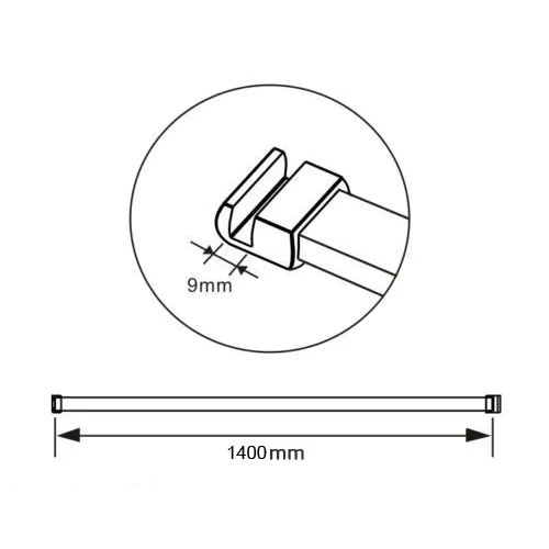 Aica Parete Per Doccia Walk In Alta 200cm Vetro Temperato Trasparente Anticalcare 8mm Barra Stabilizzatrice Da 140 cm Piatto Doccia Incluso - Image 9
