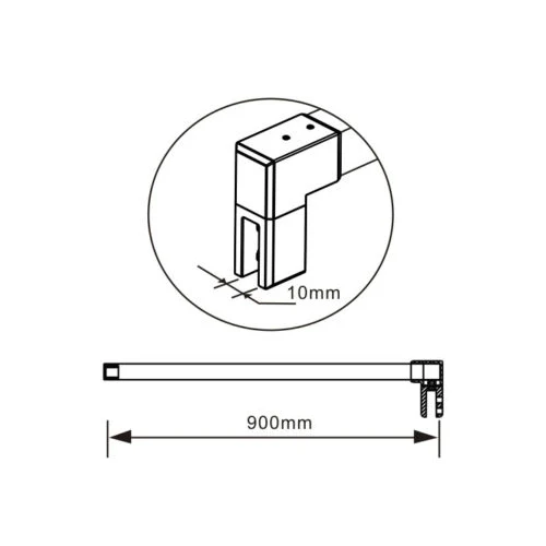 Aica Walk In Alta 200cm Parete Per Doccia Con Barra Stabilizzatrice 90cm Vetro Da 8mm Temperato Trasparente Anticalcare - Image 9