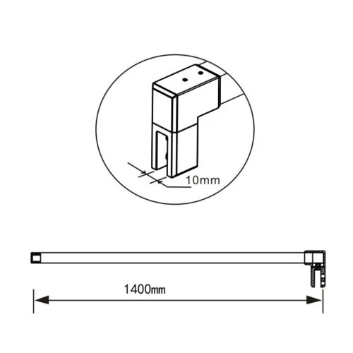 Aica Walk In Parete Per Doccia Con Barra Stabilizzatrice 140cm Vetro 8mm Temperato Trasparente Anticalcare Alta 200 cm - Image 9