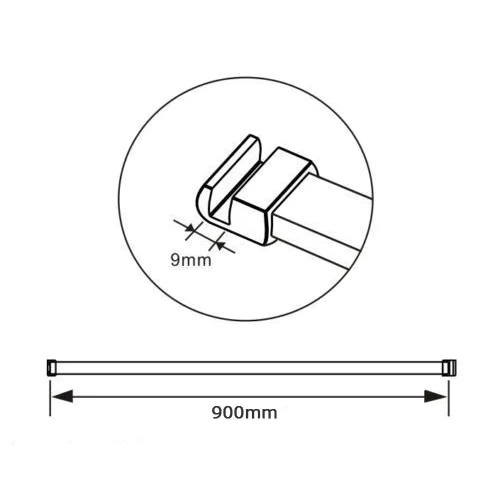Aica Walk In Alta 200 cm Parete Per Doccia Vetro 8mm Temperato Semitrasparente Opaco Anticalcare Con Barra Stabilizzatrice 90cm E Piatto Doccia - Image 12