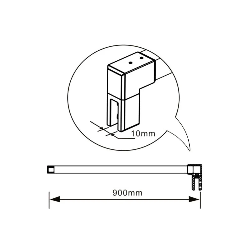 Aica Doppia Parete Per Doccia Walk In Alta 200cm Vetro Temperato Trasparente Anticalcare 8mm Due Barre Stabilizzatrici 90 cm Piatto Doccia Incluso - Image 9