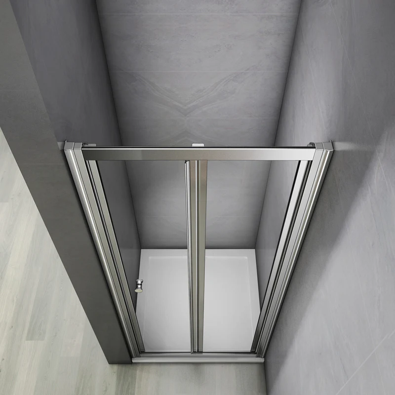 Aica 185 cm Porta Doccia Per Nicchia Apertura Scorrevole a Soffietto In Vetro 4 mm Temperato Trasparente - Image 4