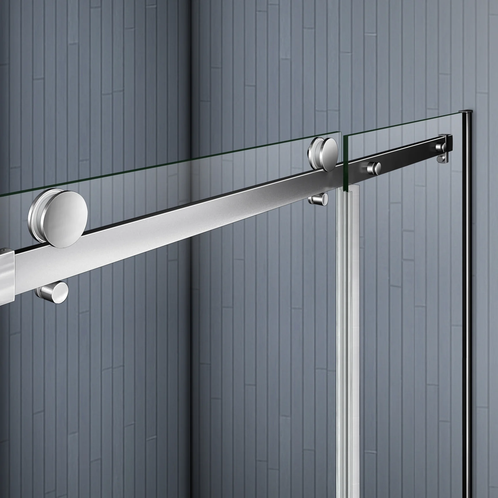 Aica 195 cm Porta Doccia Per Nicchia Anta Scorrevole Ingresso Laterale Vetro 8mm Temperato Trasparente Anticalcare Cromato Lucido - Image 5