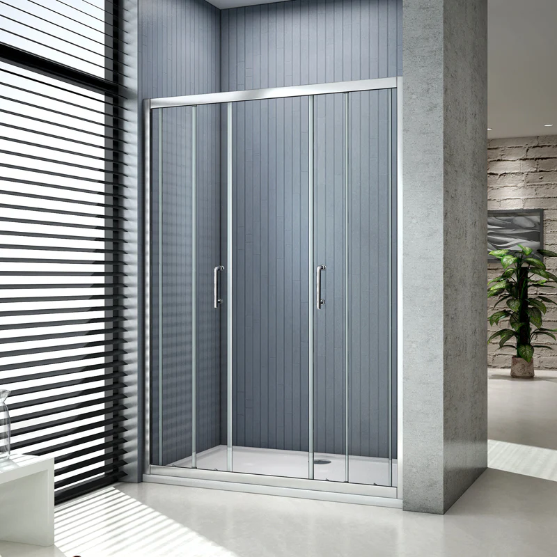 Aica Box Doccia Per Nicchia Doppie Porte Scorrevoli Da Bagno Vetro Temperato Trasparente 120X185cm - Image 3