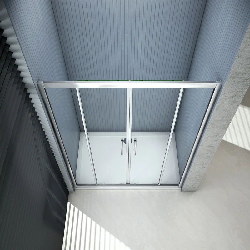 Aica Box Doccia Per Nicchia Doppie Porte Scorrevoli Da Bagno Vetro Temperato Trasparente 120X185cm - Image 5
