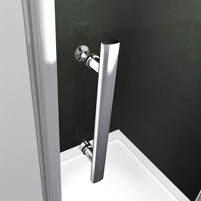 Aica 185 cm Porta Doccia Per Nicchia Apertura Battente Vetro 6 mm Temperato Trasparente Anticalcare Telaio Cromo Lucido - Image 8