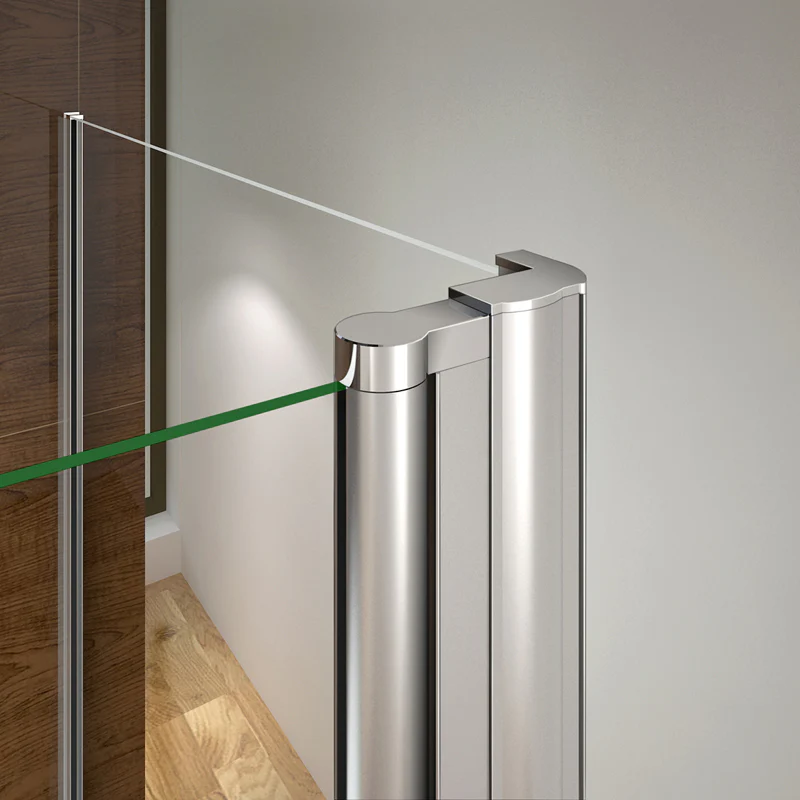 Aica Sopravasca Parete Vasca Angolare 2 Ante Mobili Alta 140cm Vetro 6mm Temperato Trasparente Anticalcare Telaio In Alluminio Cromato Lucido - Image 11