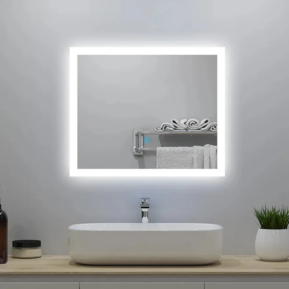 Aica LED Specchio da bagno 60×50 cm, luminosit regolabile a 3 colori, antiappannamento, memoria di interruzione di corrente
