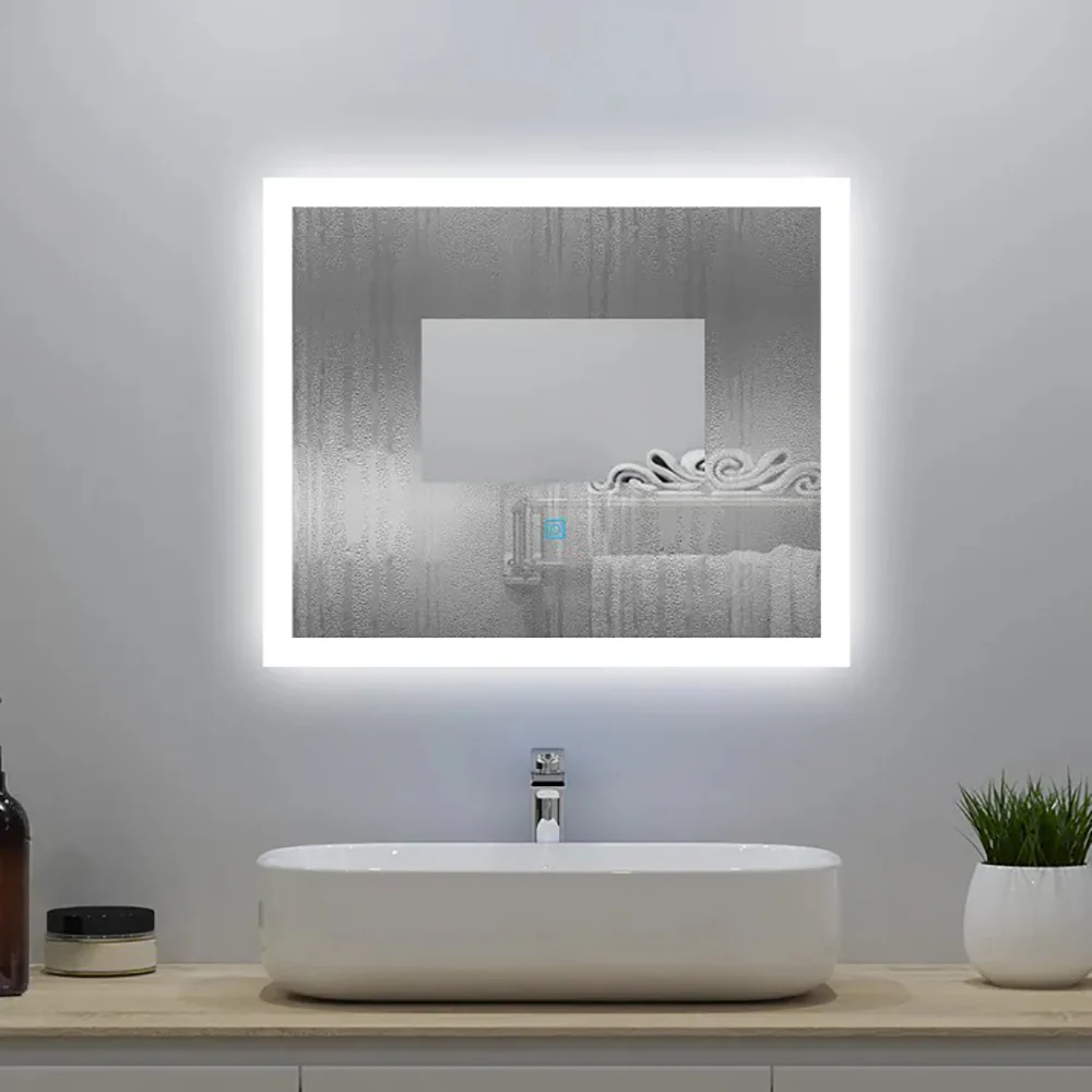 Aica LED Specchio da bagno 60×50 cm, luminosit regolabile a 3 colori, antiappannamento, memoria di interruzione di corrente - Image 4