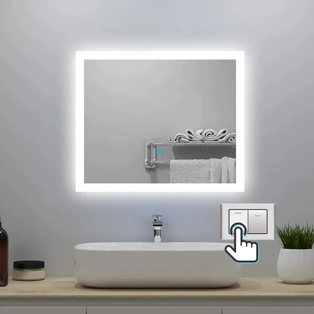 Aica LED Specchio da bagno 60×50 cm, luminosit regolabile a 3 colori, antiappannamento, memoria di interruzione di corrente - Image 5