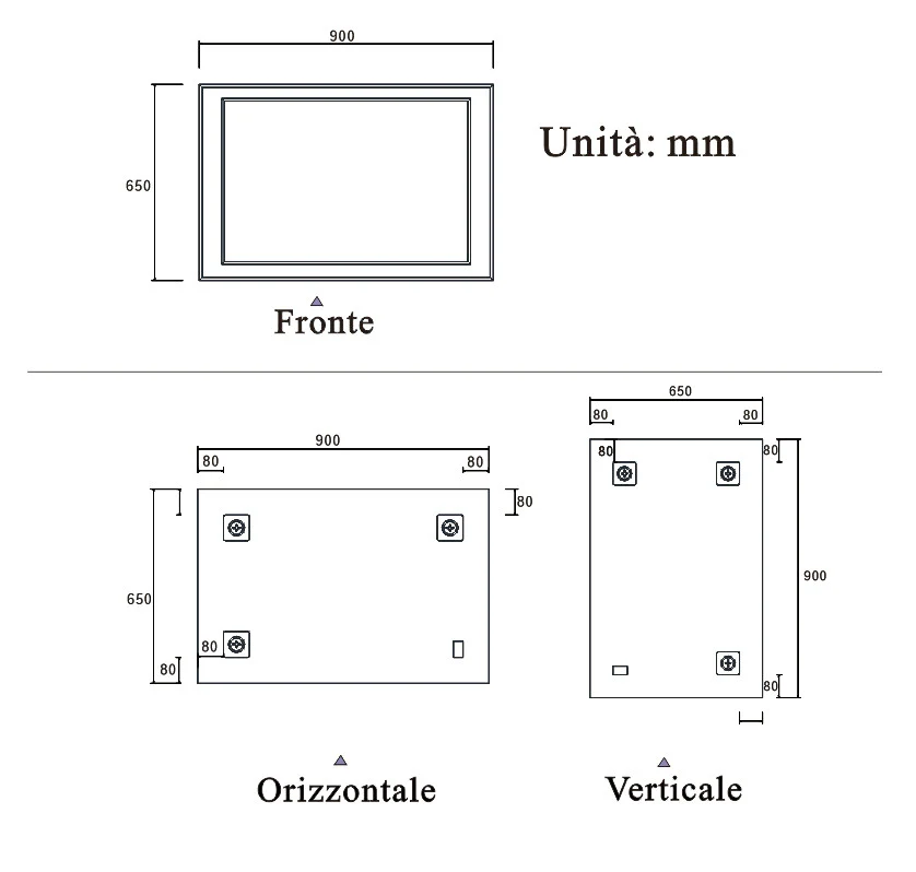Aica Specchio da Toeletta Specchio da Bagno per Bagno, Camera da Letto, Soggiorno Specchio Singolo in Vetro Senza Rame con Pannello Posteriore - Image 10