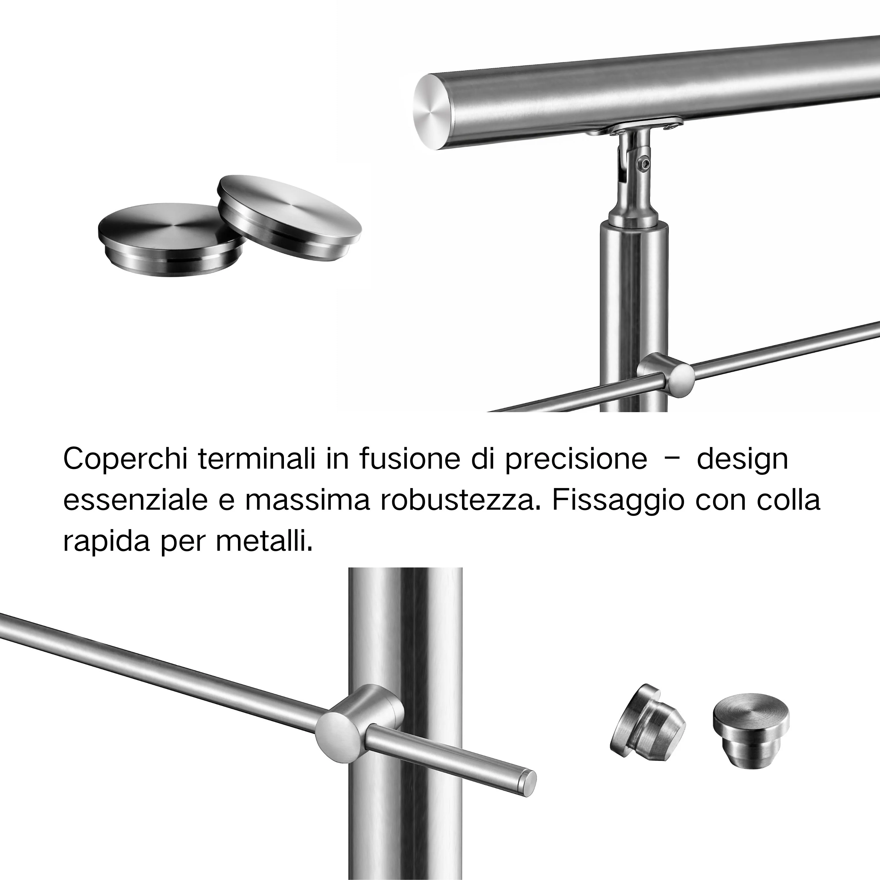 Balaustra Ringhiera Corrimano in acciaio inox 304 spazzolato 5 barre trasversali - Image 9