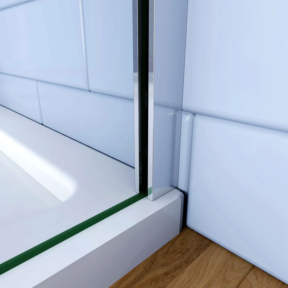 Aica 195 cm Box Doccia Angolare Porta Battente Vetro 6mm Temperato Anticalcare Trasparente con Parete Fissa con 2 Barre Stabilizzatrici Cromo Lucido - Image 6