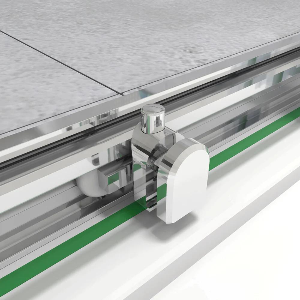 185 cm Box Doccia Angolare Porta Scorrevole con Parete Fissa Vetro 5mm Ingresso Centrale Temperato Trasparente Profilo Cromato Lucido - Image 5