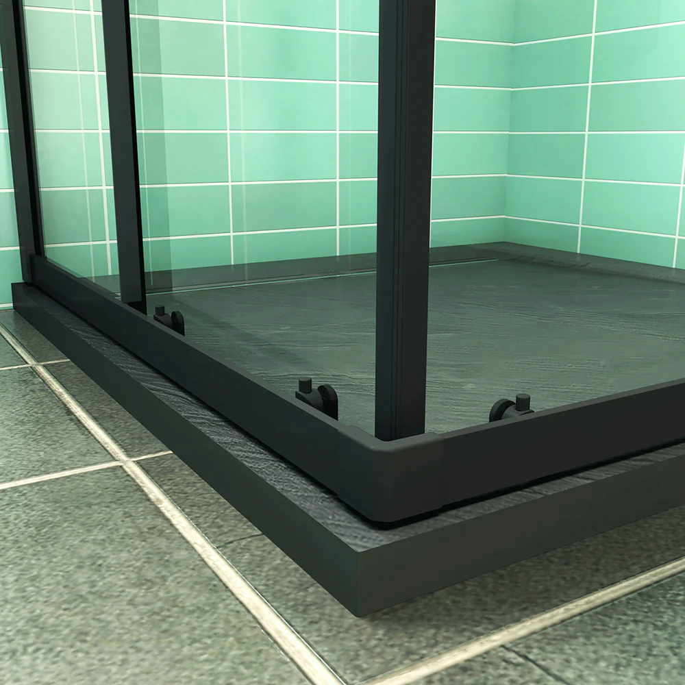Box Doccia Angolare Porte Scorrevoli Vetro 6mm Temperato Trasparente Anticalcare Profilo Nero Opaco Piatto Doccia incluso - Image 6