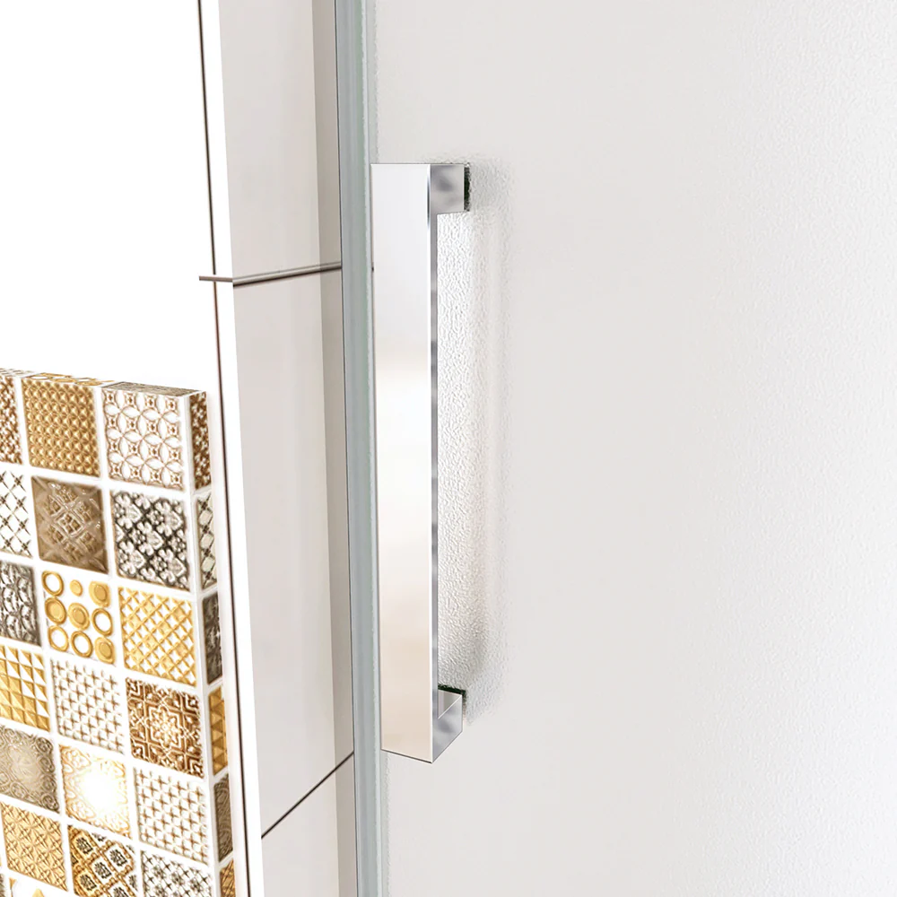 Box Doccia Per Nicchia Porta Scorrevole Ingresso Sinistro Vetro 8mm Temperato Satinato Opaco Anticalcare 195cm - Image 5