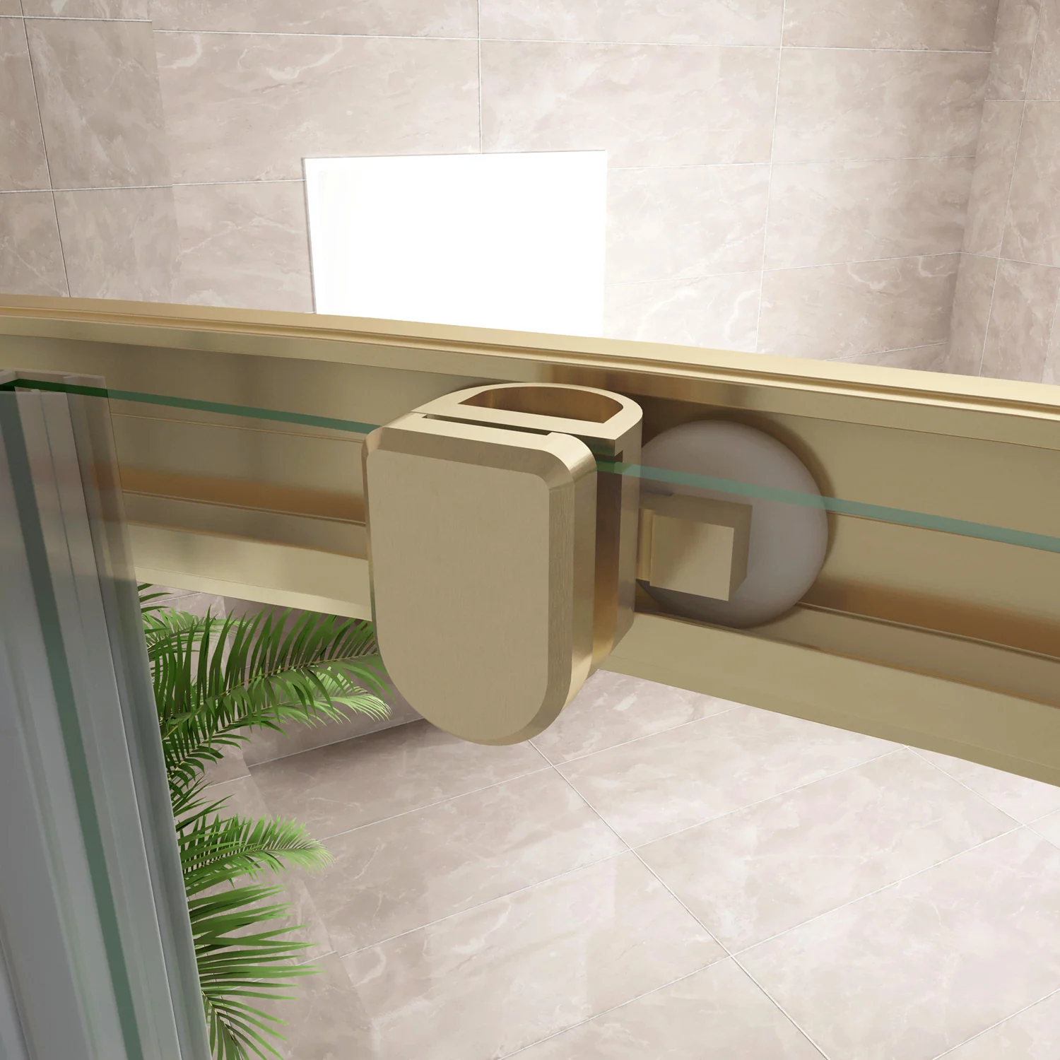 Box Doccia Semicircolare 80-90X80-90cm Porte Scorrevoli Vetro Temperato 6 mm Trasparente Anticalcare Oro Spazzolato 190 cm - Image 4