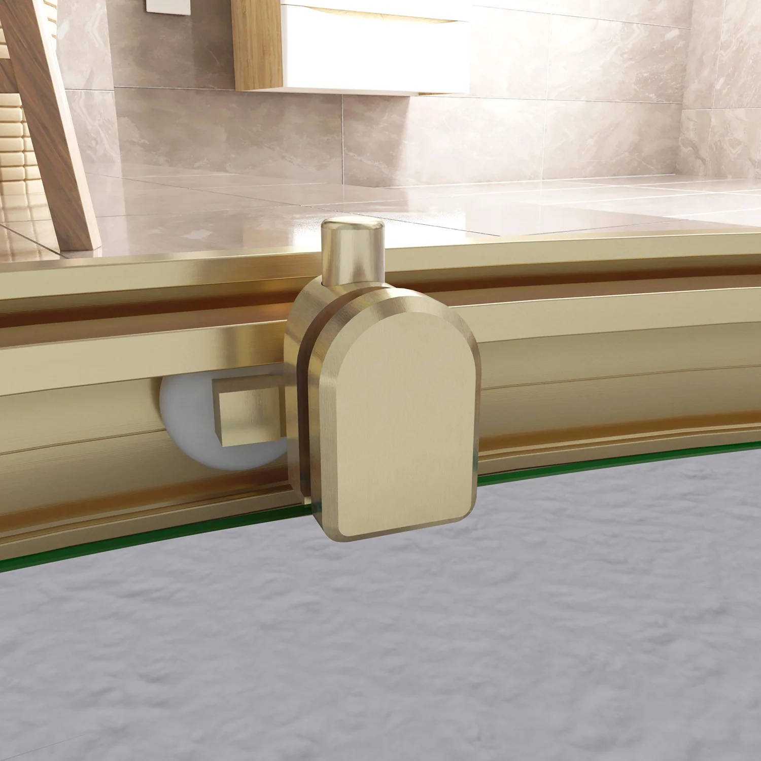Box Doccia Semicircolare 80-90X80-90cm Porte Scorrevoli Vetro Temperato 6 mm Trasparente Anticalcare Oro Spazzolato 190 cm - Image 5