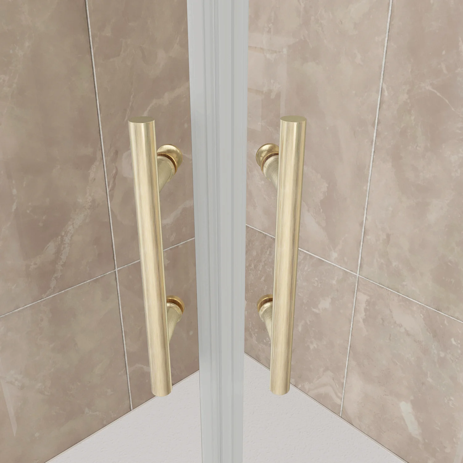 Box Doccia Semicircolare 80-90X80-90cm Porte Scorrevoli Vetro Temperato 6 mm Trasparente Anticalcare Oro Spazzolato 190 cm - Image 7