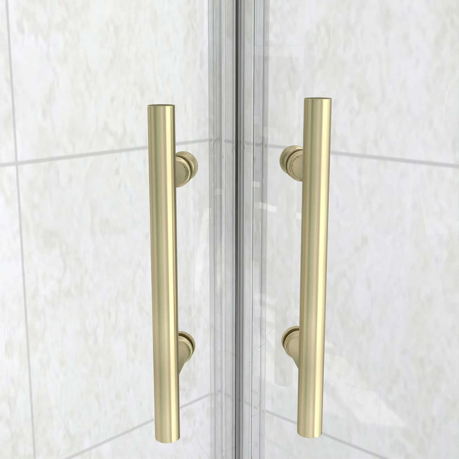 Box Doccia Semicircolare 80-90X80-90 cm H.190 Oro Spazzolato Porta Scorrevole Vetro 6 mm Trasparente Anticalcare, Piatto Doccia Bianco - Image 6