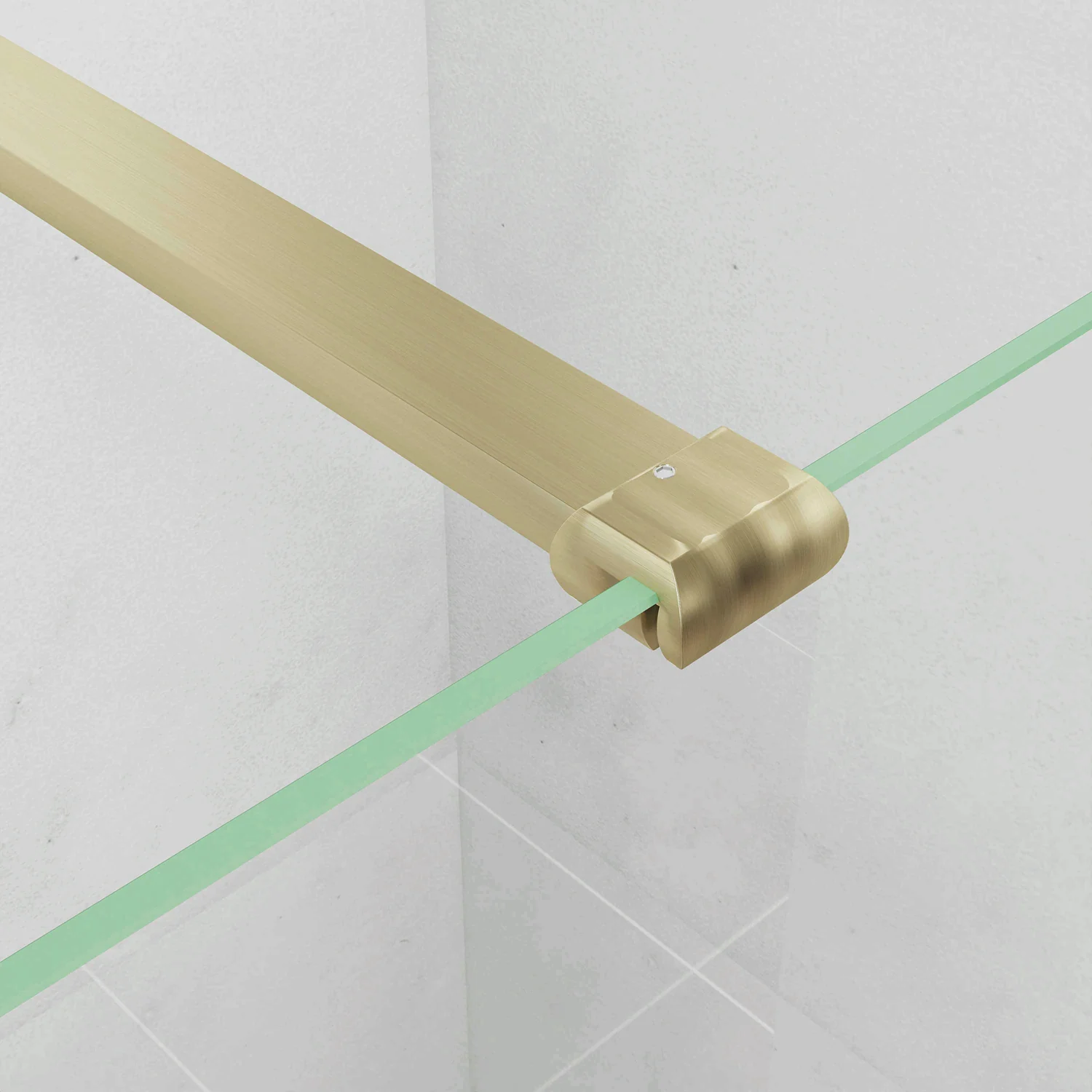 Box Doccia Walk In 40-120×200 cm Parete Fissa Vetro 8 mm Trasparente Anticalcare Oro Spazzolato Barra Piatta Stabilizzatrice 90 cm - Image 5