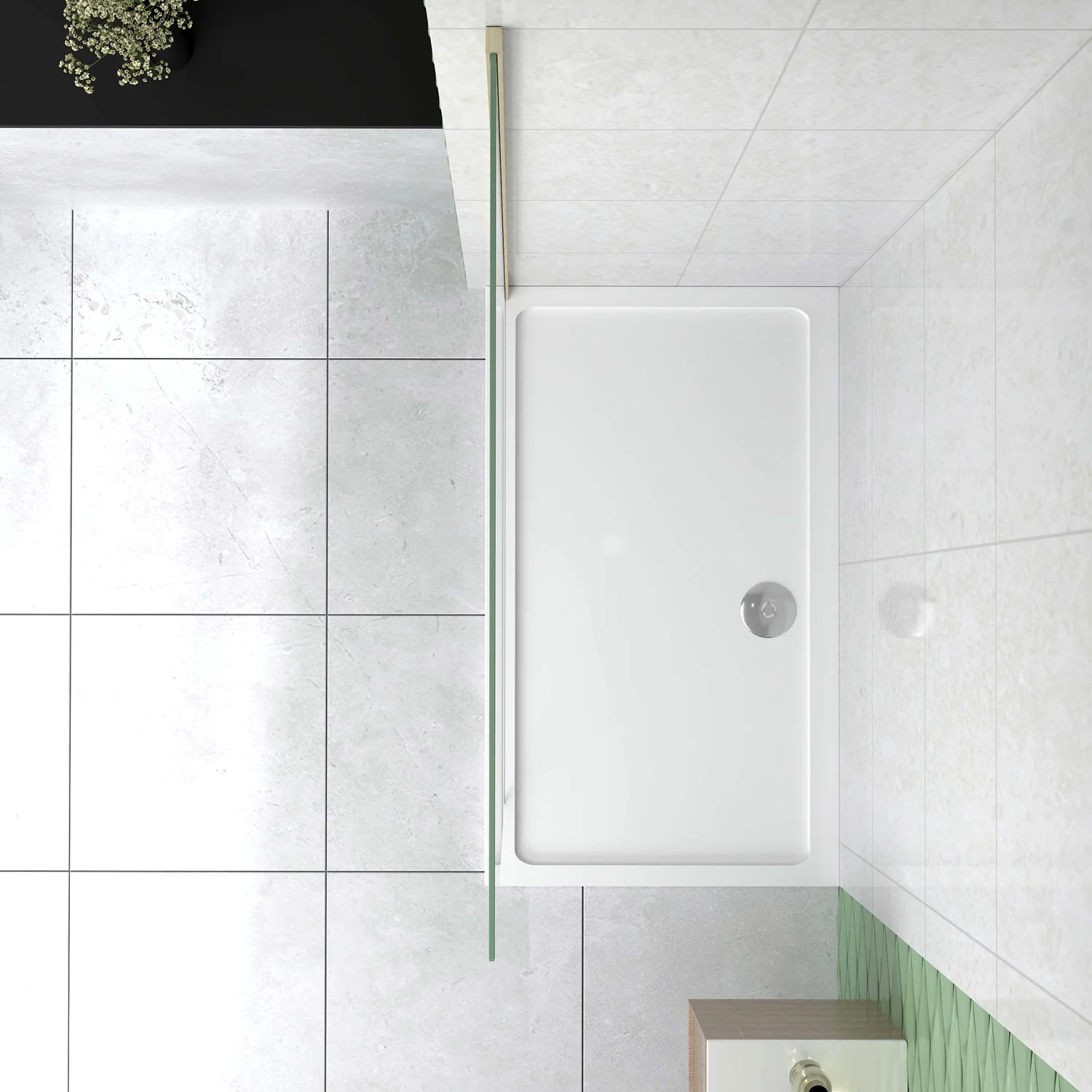 Box Doccia Walk In 40-120x200 cm Parete Fissa Vetro 8/10 mm Trasparente Anticalcare Oro Spazzolato - Image 3
