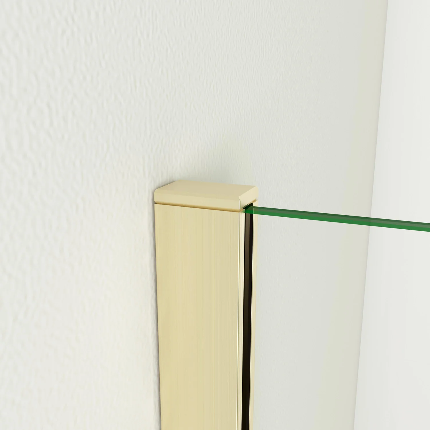 Box Doccia Walk In 40-120x200 cm Parete Fissa Vetro 8/10 mm Trasparente Anticalcare Oro Spazzolato - Image 4