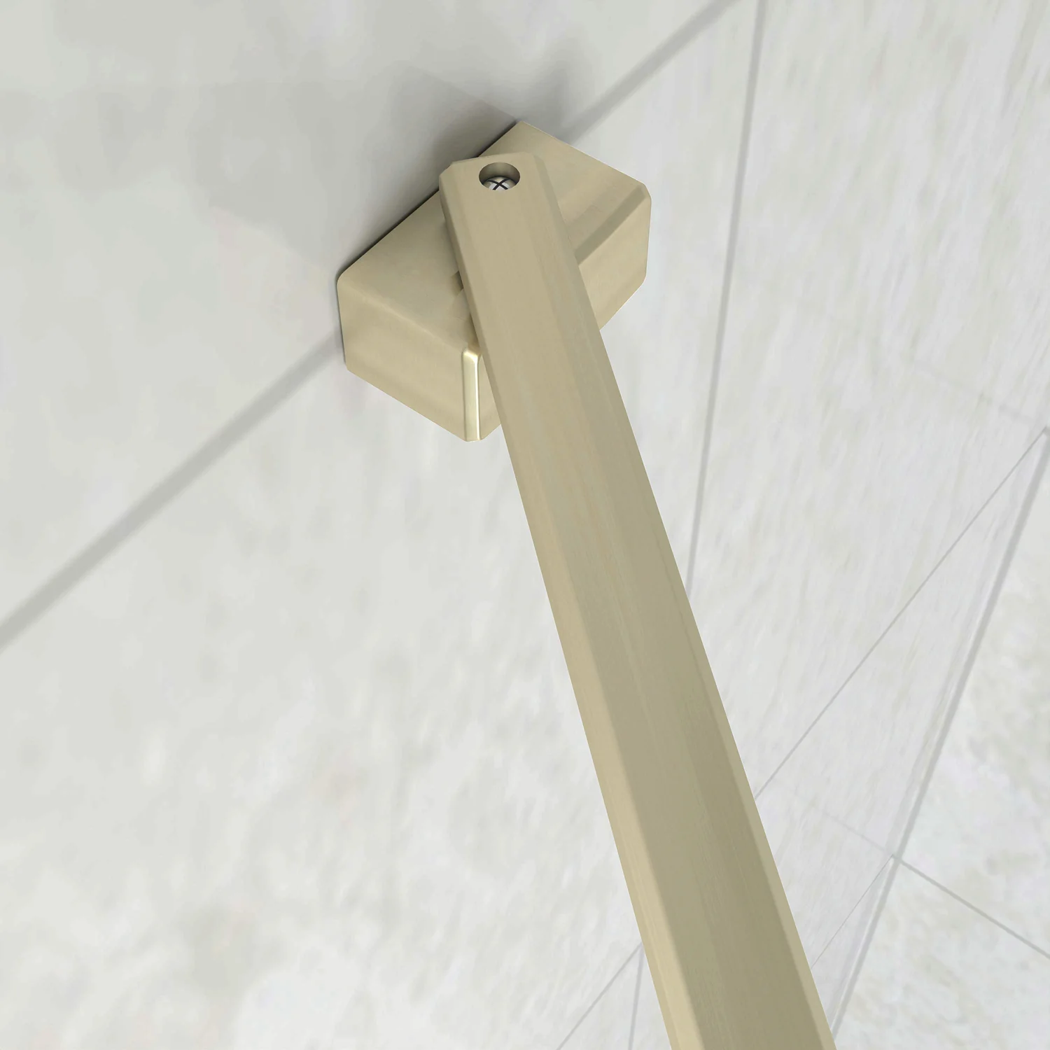Box Doccia Walk In 40-120x200 cm Parete Fissa Vetro 8 mm Trasparente Anticalcare Oro Spazzolato Barra Stabilizzatrice 45 cm Snodabile - Image 5