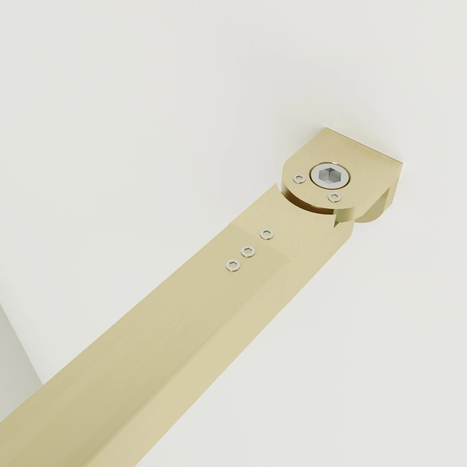 Box Doccia Walk In 40-50-60-70-80-85-90-100-110-120x200 cm Parete Fissa Vetro 8/10 mm Trasparente Anticalcare Oro Spazzolato con Barra Stabilizzatrice 73-120 cm - Image 5