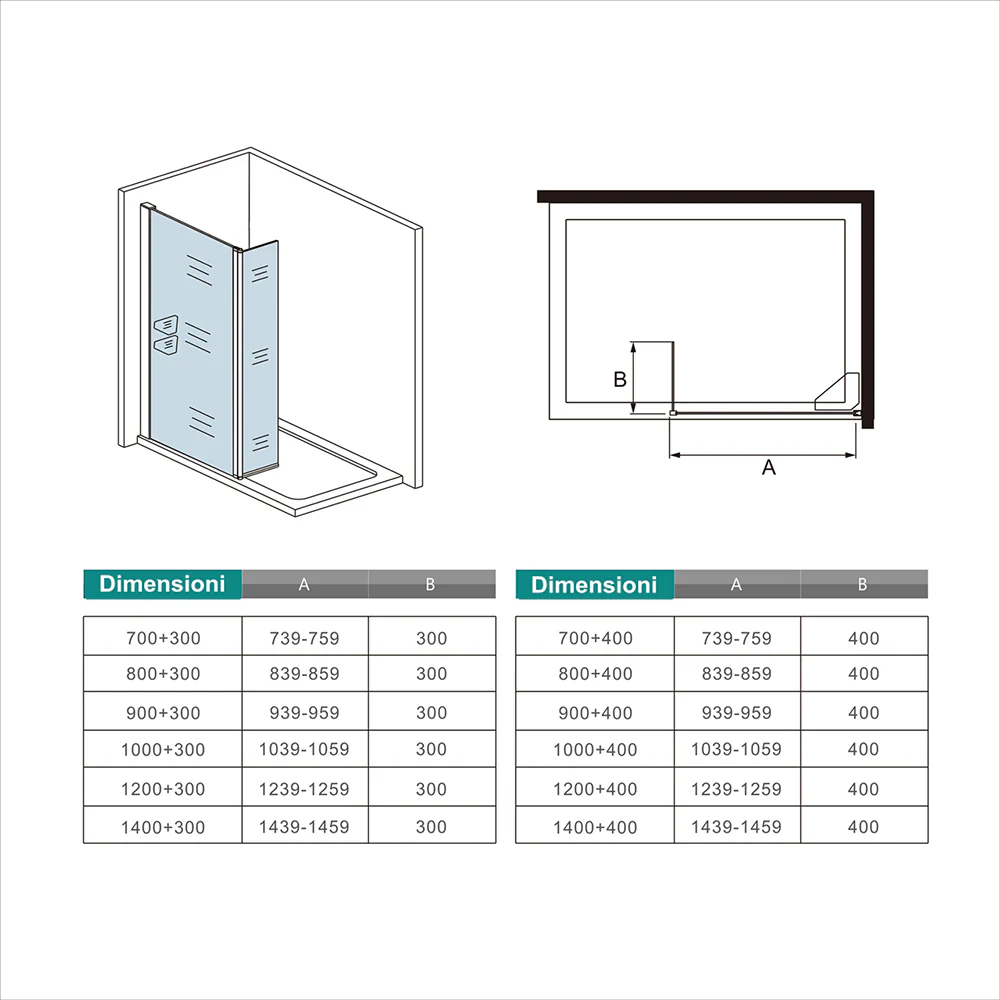 Box Doccia Walk In Parete Fissa 80-120cm Paretina Mobile 30/40 cm Vetro Temperato 8 mm Anticalcare 2 Ripiani Mensole Barra Stabilizzatrice 73-120cm - Image 7