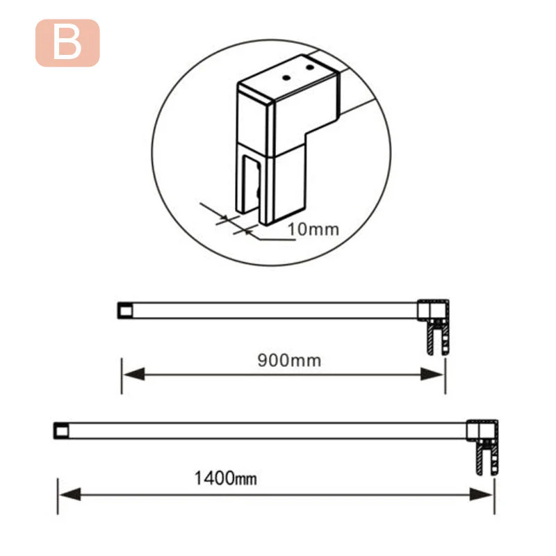Box Doccia Walk In Parete Fissa Vetro Temperato da 8mm Anticalcare Due Ripiani Mensole Cromato Lucido Barra Stabilizzatrice da 90/140 cm Tagliabile - Image 14