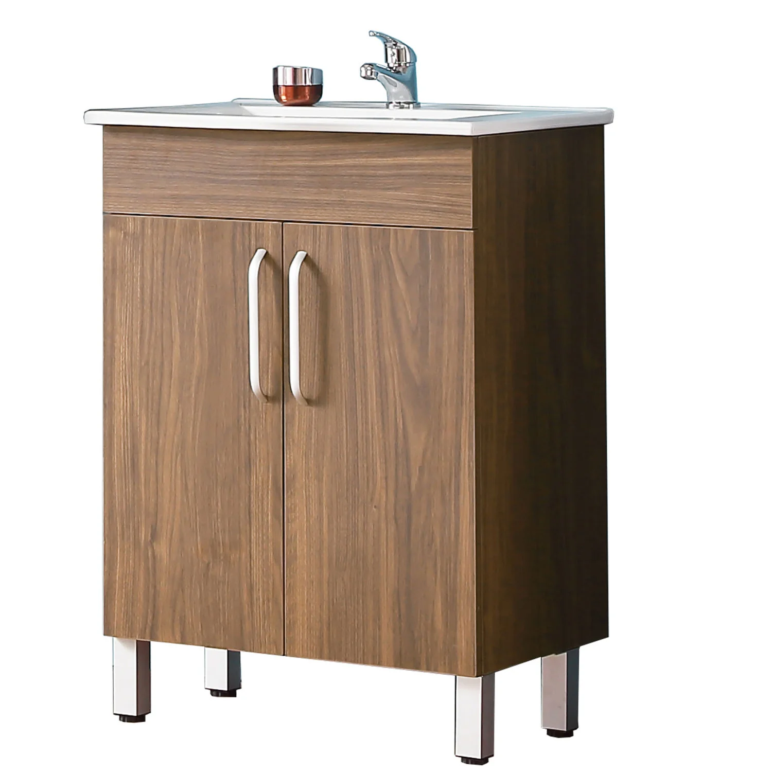 Aica salvaspazio Mobile Bagno 60 cm, con lavabo in Ceramica e 2 porte - Image 4