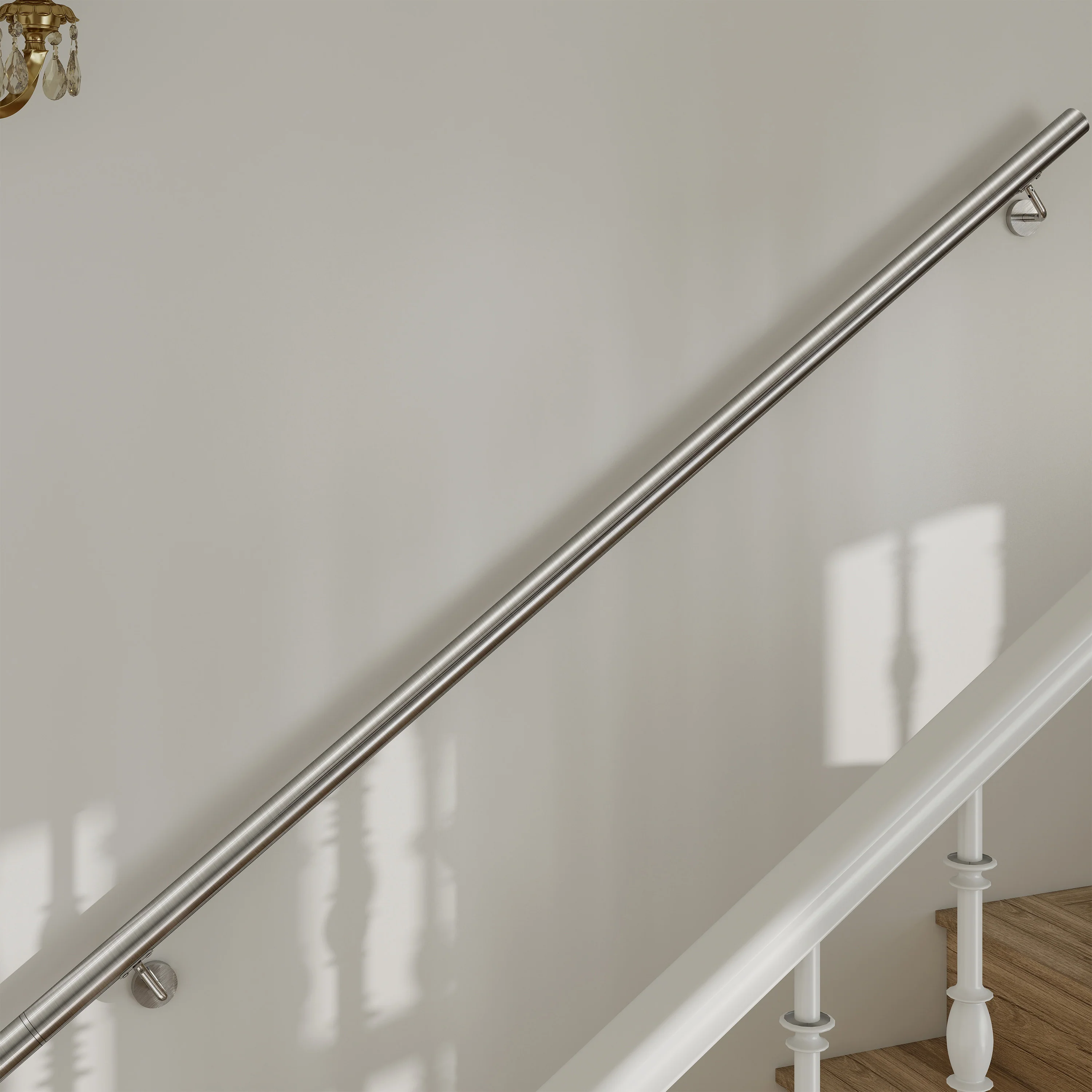 Corrimano in acciaio inox 304 spazzolato 80/100/120/150/180/200cm per interni ed esterni scale - Image 6