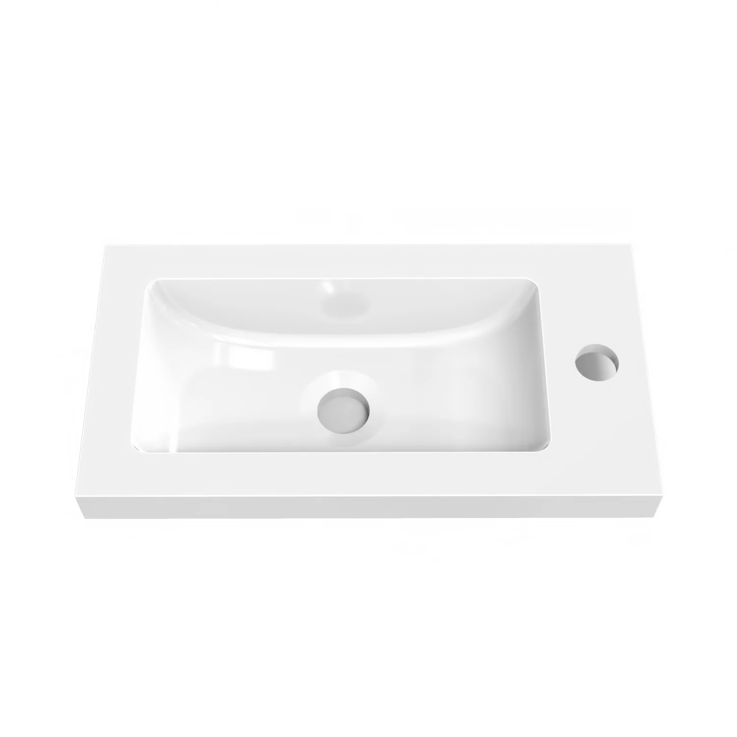 Aica Mobile Bagno Monoblocco Sospeso 44×23×60 cm per Piccoli Spazi con Maniglia e Lavabo in Alluminio - Image 11