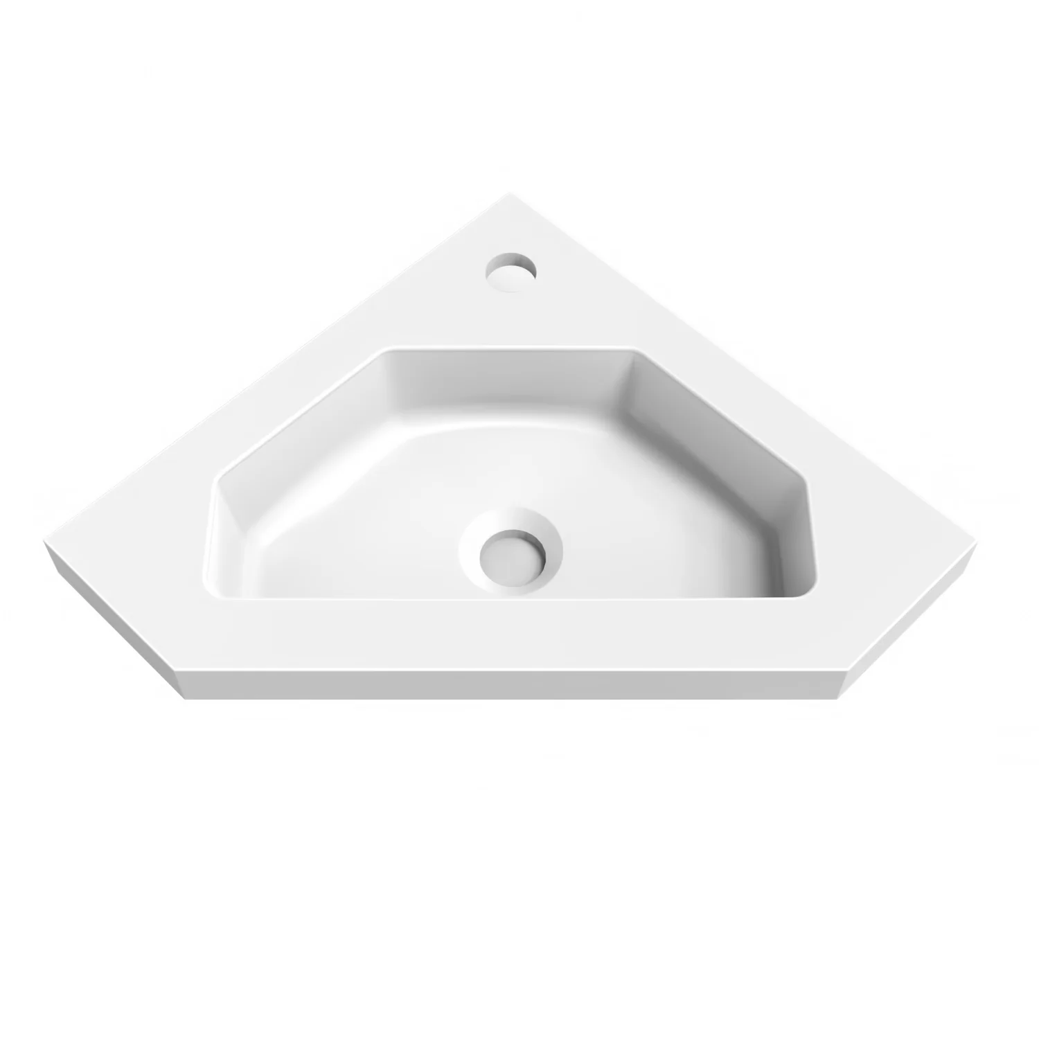 Mobile bagno triangolare sospeso Aica 40 cm con lavabo in pietra artificiale - Image 5