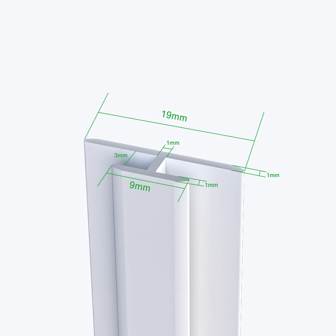 Pannello doccia angolare H.210 cm, disponibile in più misure, realizzato in alluminio da 3 mm con finitura bianco avorio, adatto per l'arredo delle pareti del bagno - Image 6