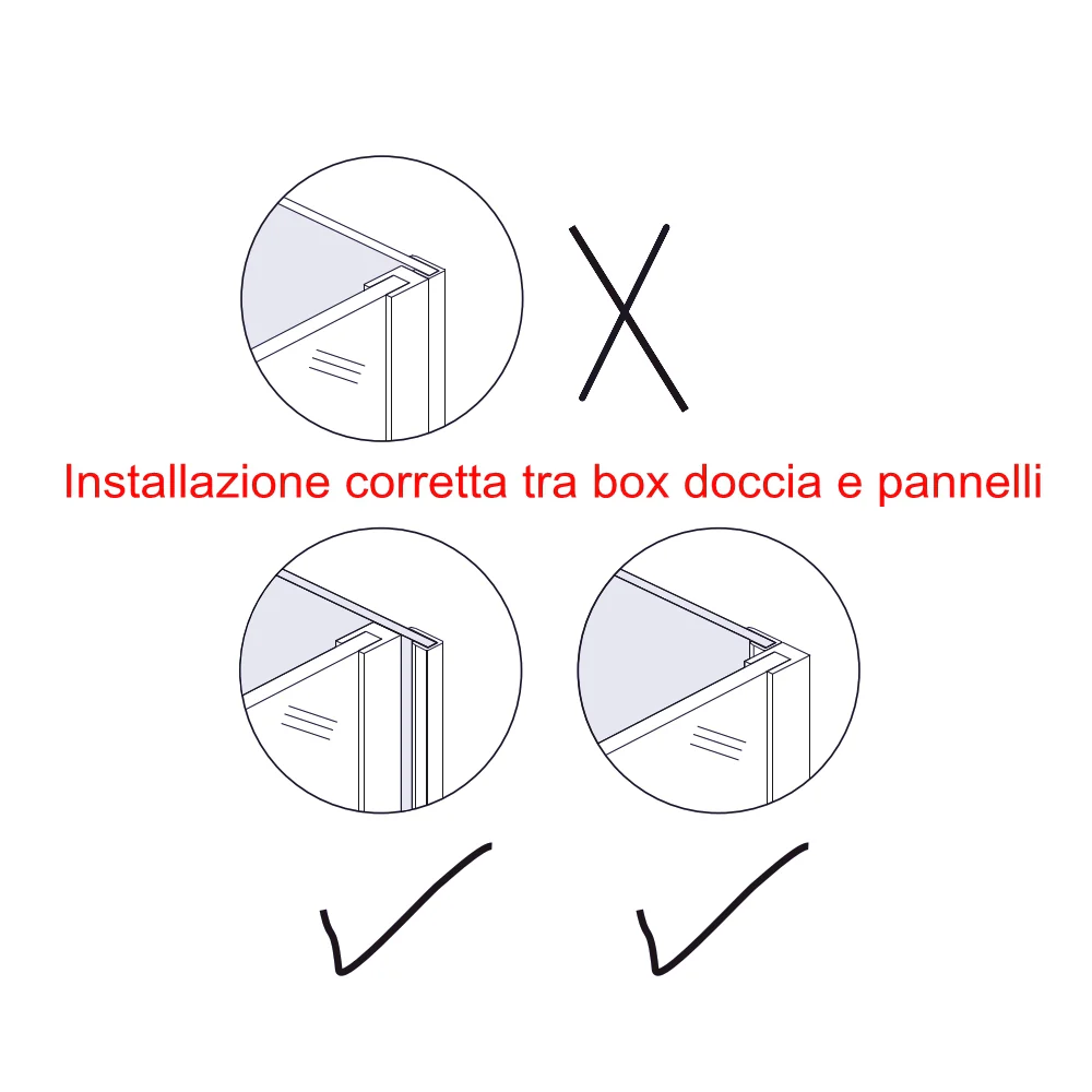 Pannello doccia angolare H.210 cm, disponibile in più misure, realizzato in alluminio da 3 mm con finitura bianco avorio, adatto per l'arredo delle pareti del bagno - Image 9