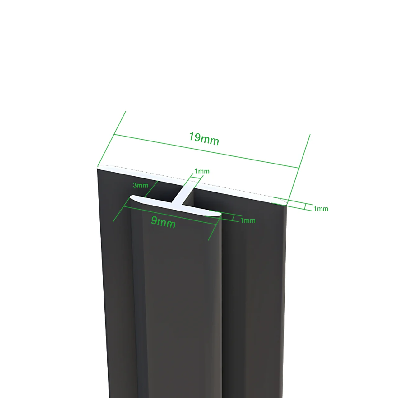 Pannello doccia angolare H.210 cm, disponibile in più misure, realizzato in alluminio da 3 mm con finitura nero opaco, adatto per l'arredo delle pareti del bagno. - Image 6