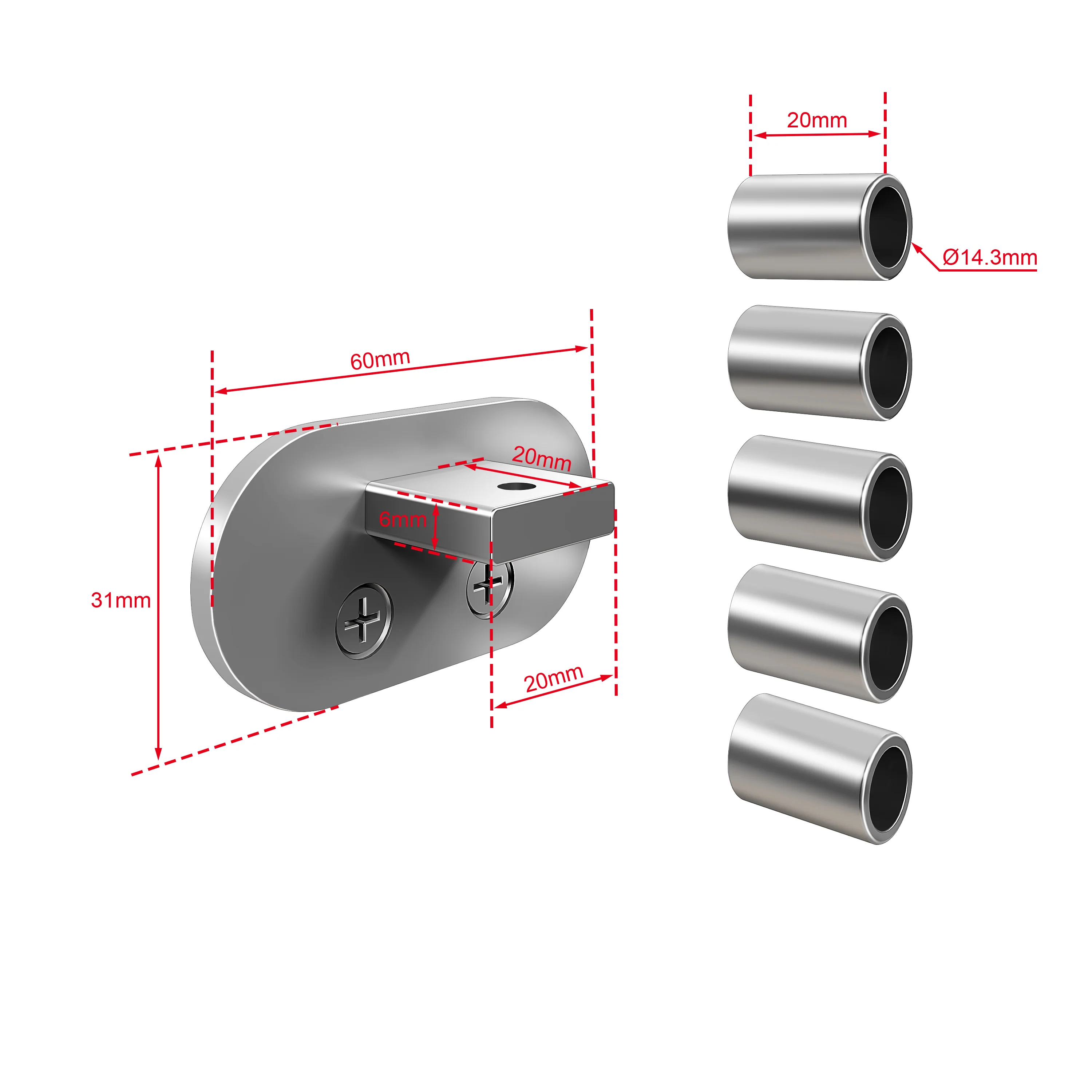 Ringhiera Parapetto in Alluminio Nero Opaco o Argento Opaco L. 100/150/200 cm a Montaggio a Parete, con supporto di collegamento a Parete - Image 13