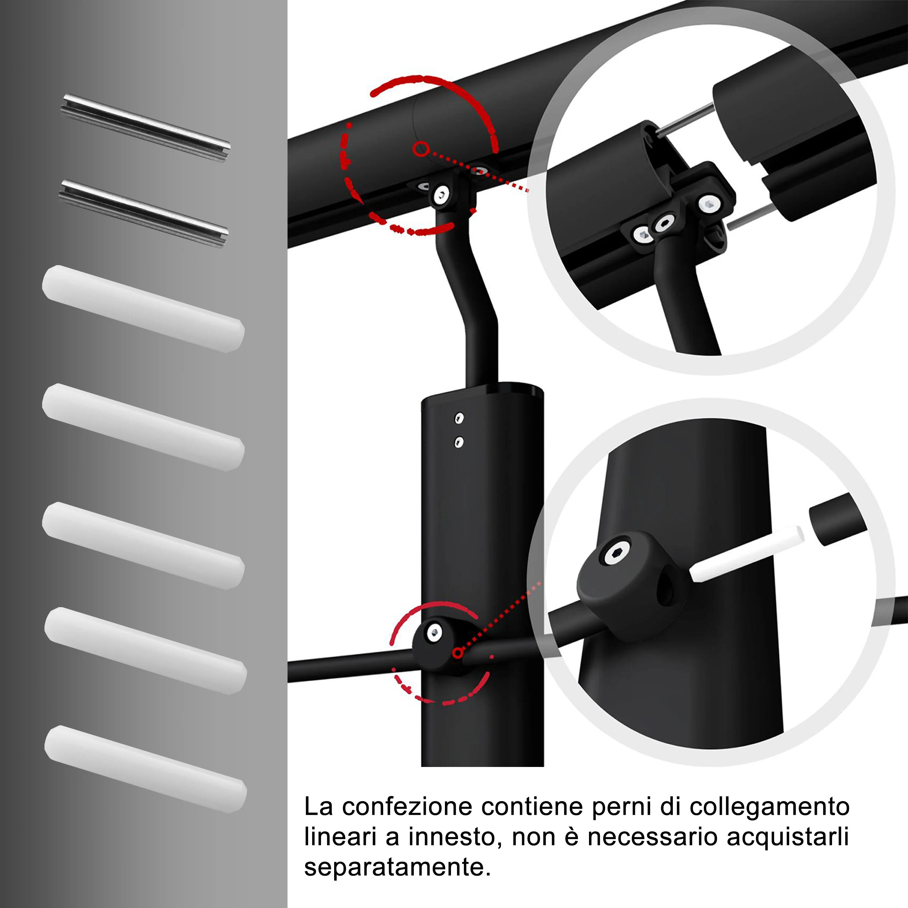 Ringhiera Parapetto in Alluminio Argento o Nero Opaco — Disponibile in 3 Misure: L. 100/150/200 cm — Montaggio a Pavimento per Interni ed Esterni - Image 8