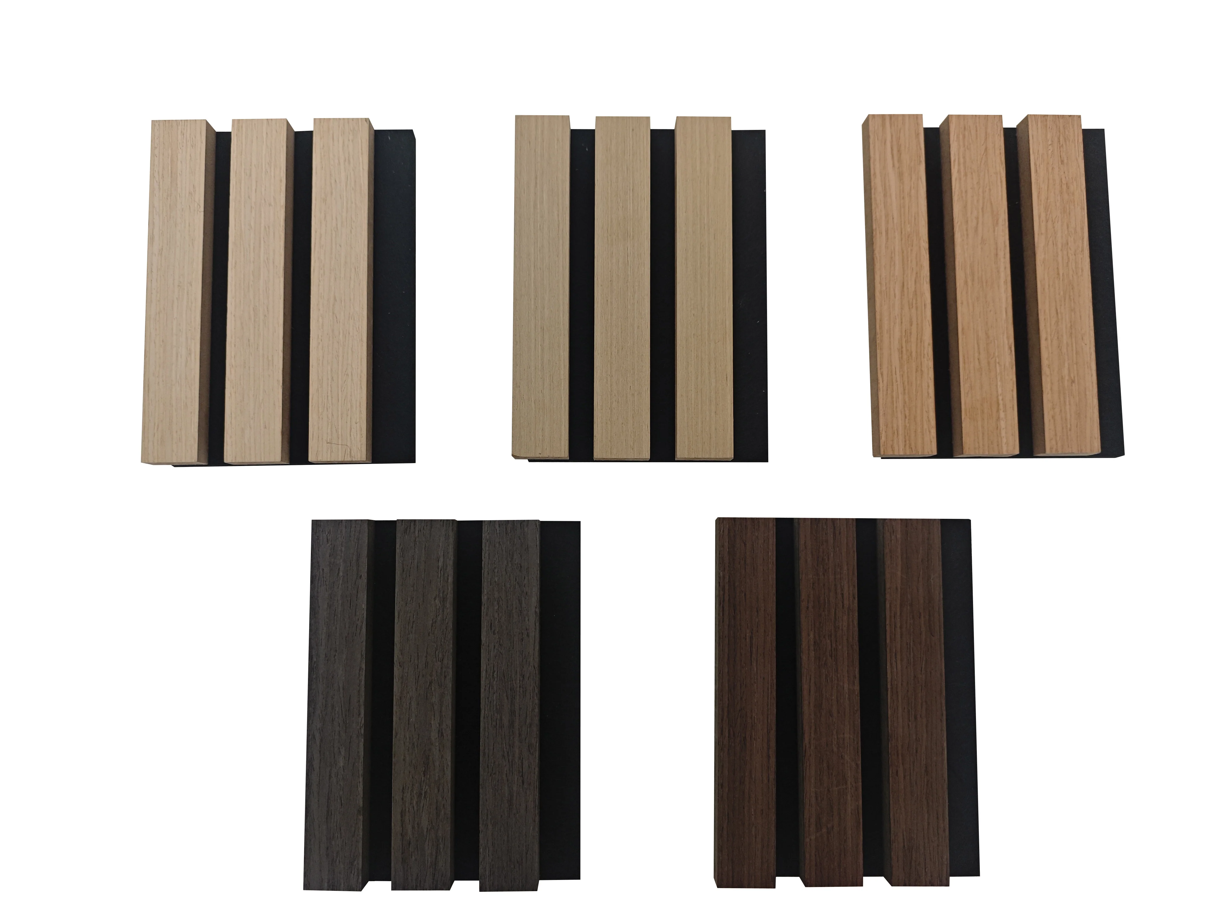Set di 4 pannelli decorativi fonoassorbenti in legno MDF, 60 cm × 60 cm, Sp 21 mm, Color rovere chiaro/scuro - Image 15