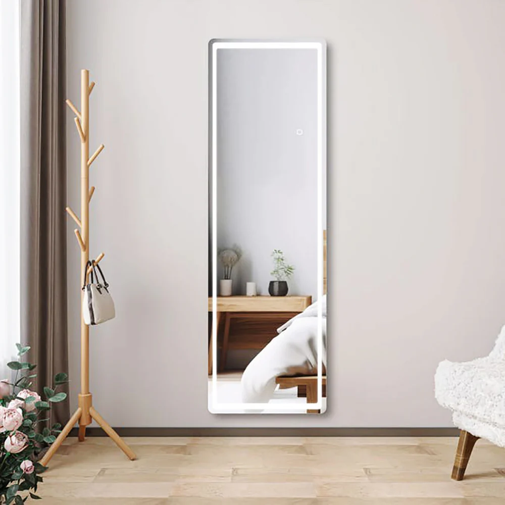 AICA Specchio a figura intera e LED, Rettangolare 160×50cm, Tocco intelligente, 3 temperature colore regolabili