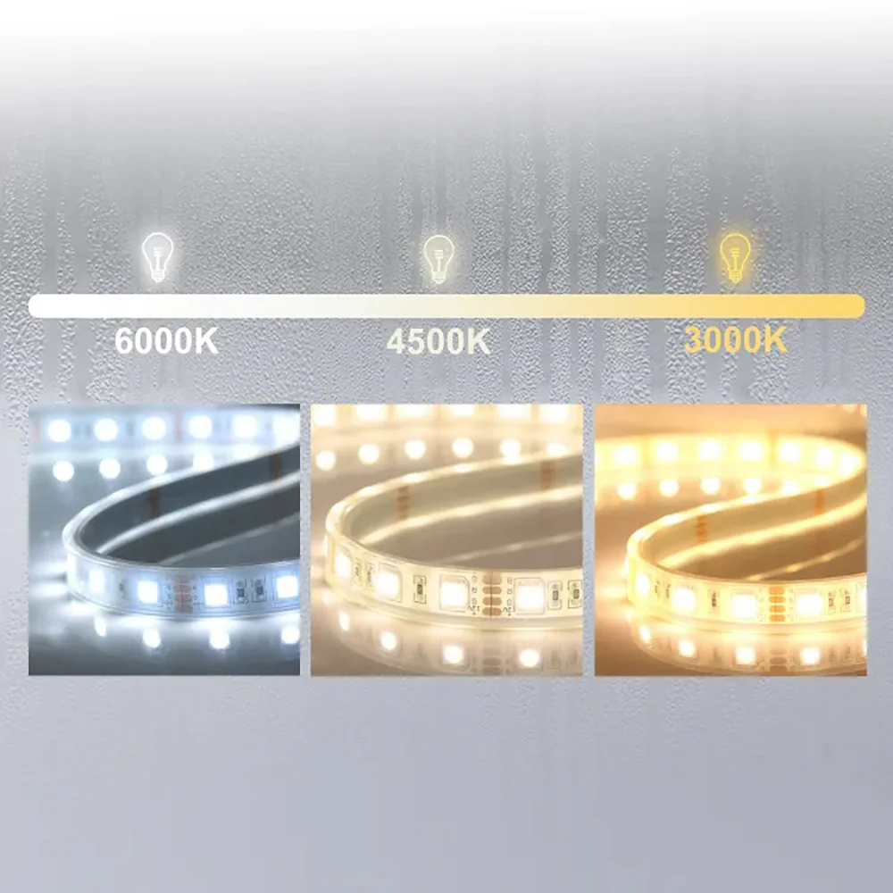 AICA Specchio a figura intera e LED, Rettangolare 160×50cm, Tocco intelligente, 3 temperature colore regolabili - Image 6