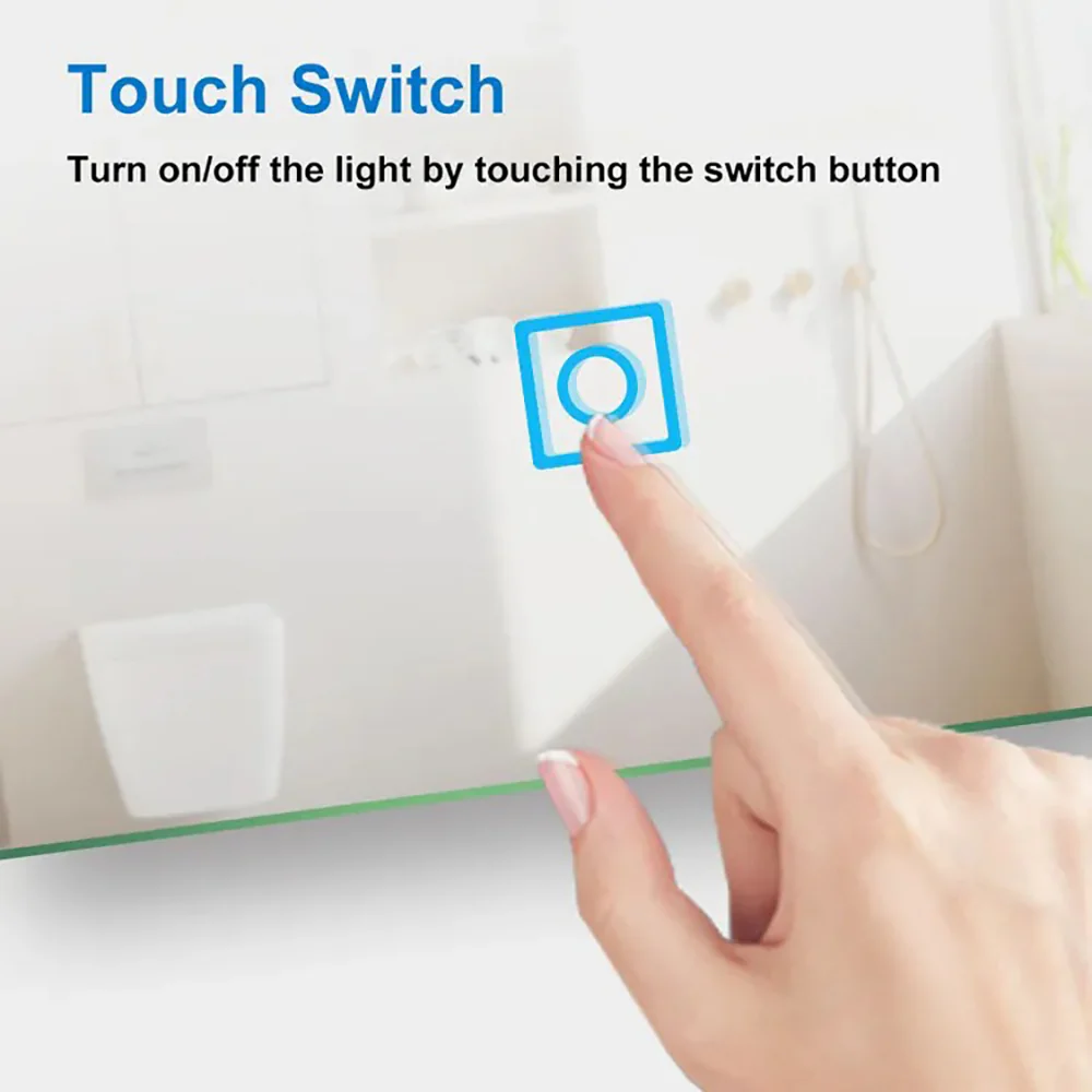 Aica LED Specchio da bagno 50×70 cm, luminosit regolabile a 3 colori, antiappannamento, memoria di interruzione di corrente - Image 2