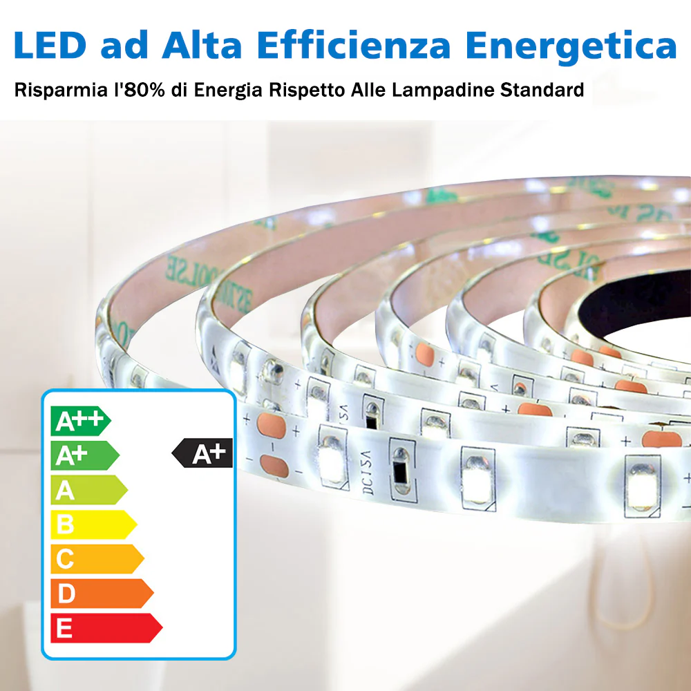 Aica Specchio da bagno rotondo da parete con LED , Anti-appannamento, Luce Bianca Fredda 6000K, Tocco Intelligente, Retroilluminato - Image 2