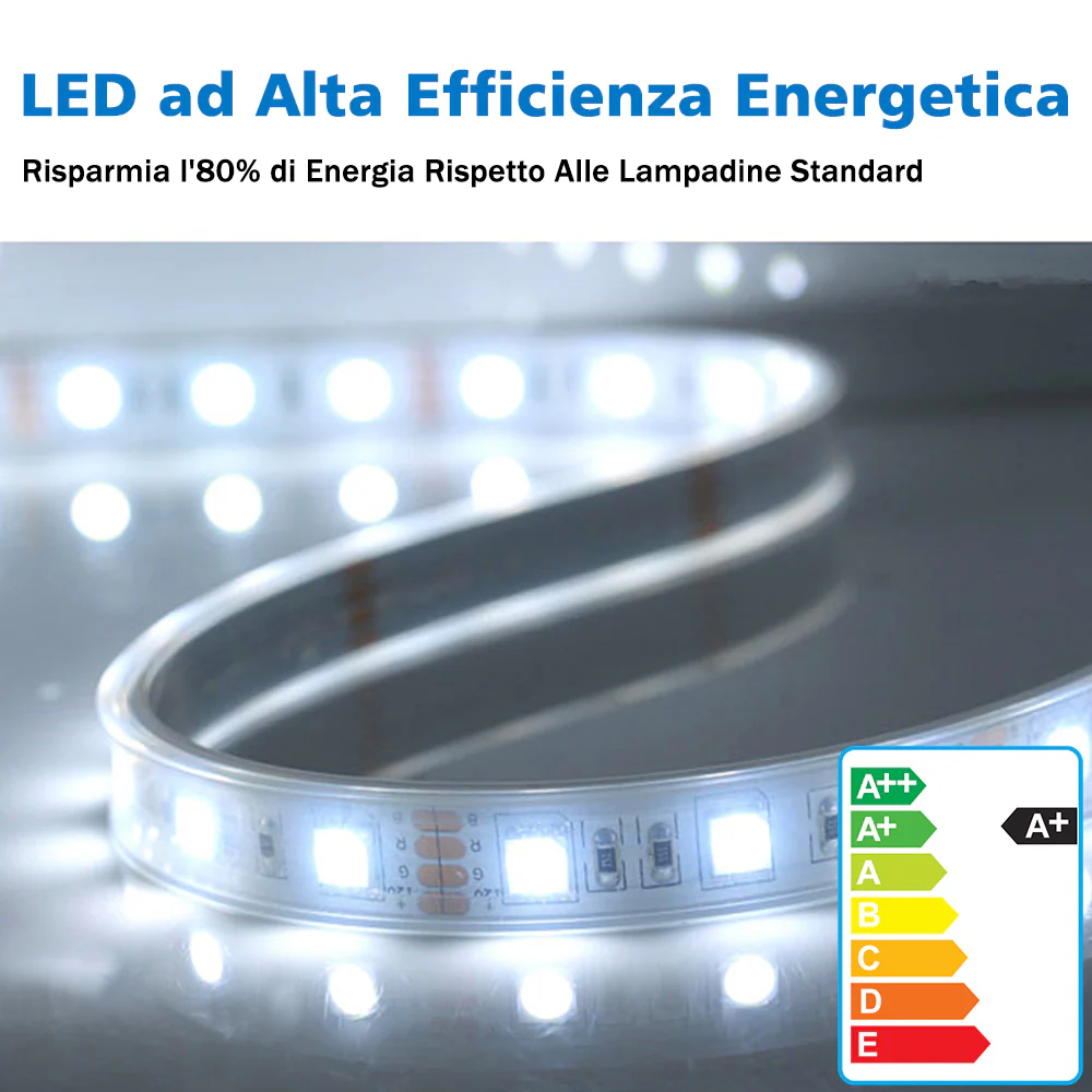 Aica Specchio Rotondo Bagno Led 60/70/80cm Due interruttori a sfioramento, 3 Temperature di Colore con Antiappannamento, Retroilluminato - Image 4
