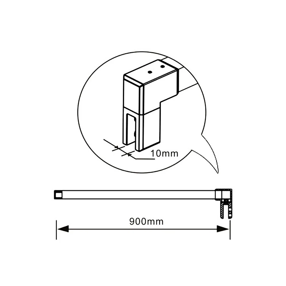 Box Doccia Walk in Due Pareti una Fissa+una Mobile Vetro 8mm Temperato Trasparente Anticalcare Barra Stabilizzatrice Nero Opaco - Image 32