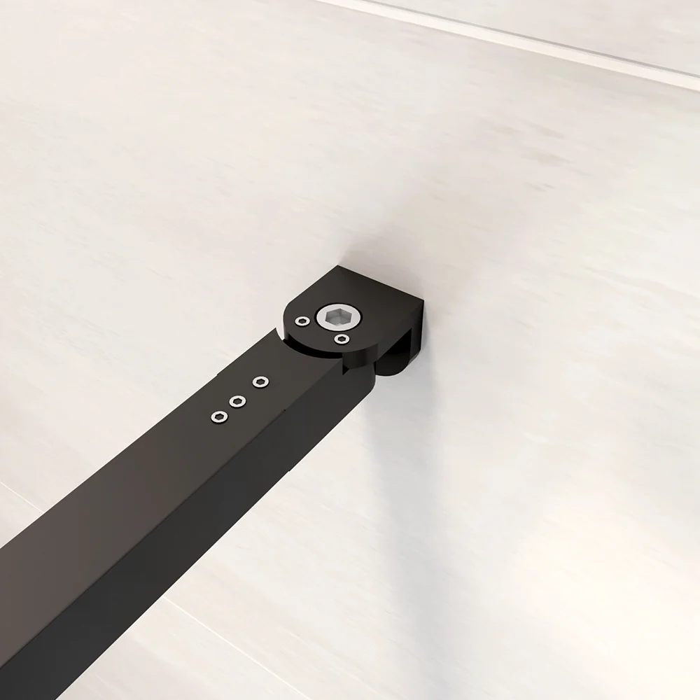Walk in Doccia Due Pareti Vetro 8mm Temperato Anticalcare Antifrantumi Fascia Opaca Barra Stabilizzatrice Nera Opaca - Image 10